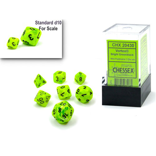 Vortex Mega-Hedral - Bright Green/Black 7-Die Set