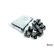 Opaque Black/green d10 (Set of 10)
