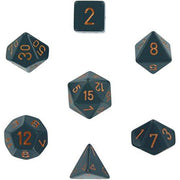 Opaque Polyhedral Dice 7 Set: Dark Grey/copper