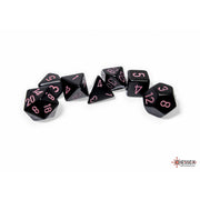 Opaque Polyhedral Black/pink 7-Die Set
