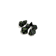 Opaque Polyhedral Black/green 7-Die Set