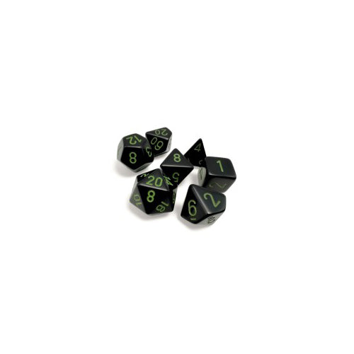 Opaque Polyhedral Black/green 7-Die Set