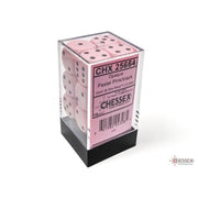 Chessex – Opaque 16mm d6 Pastel Pink/black Dice Block (12 dice)