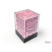 Chessex – Opaque 12mm d6 Pastel Pink/black Dice Block (36 dice)