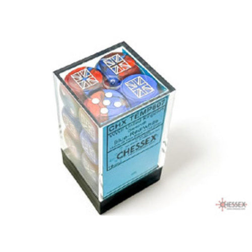 WW2 Dice United Kingdom Gemini Blue-Red/white 16mm d6 Dice Block