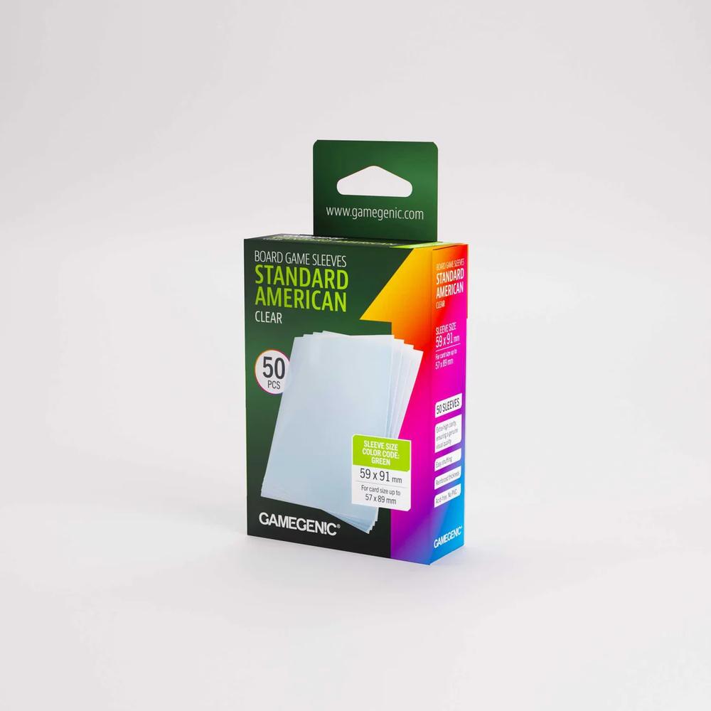 UNIT Gamegenic Board Game Sleeves Standard American Clear (100 ct.)