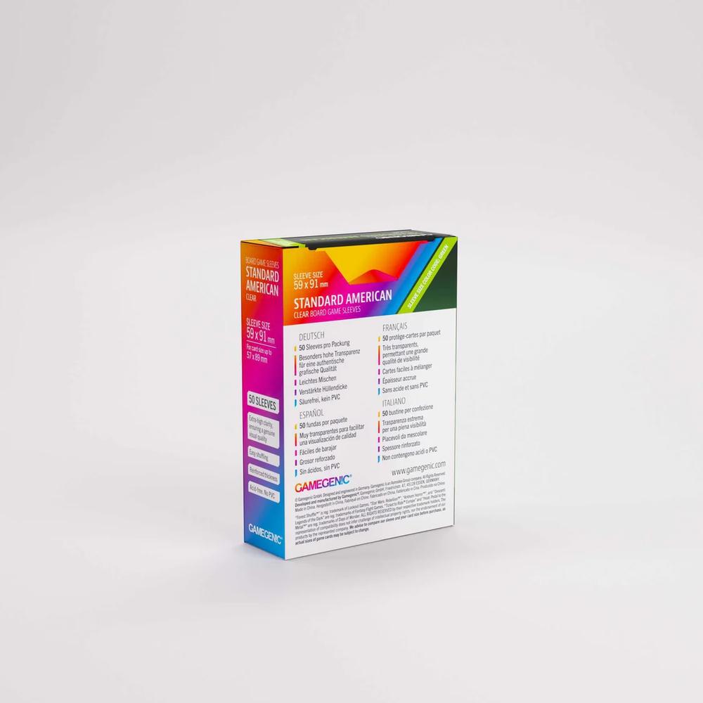 UNIT Gamegenic Board Game Sleeves Standard American Clear (100 ct.)