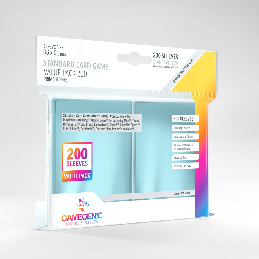 Gamegenic Prime Sleeves Standard Card Game-Size Value Pack (200)