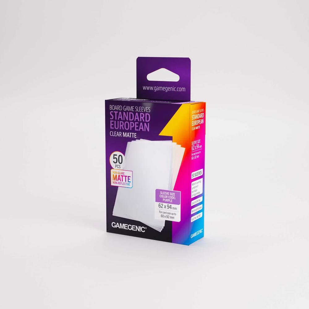 UNIT Gamegenic Board Game Sleeves Standard European Clear Matte (50 ct.)