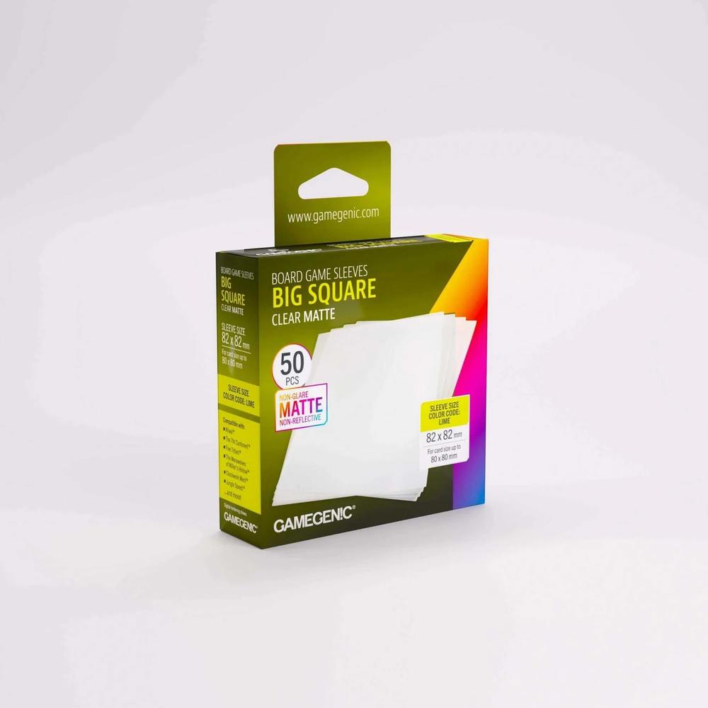 Gamegenic Board Game Sleeves Big Square Clear Matte (100 ct.)