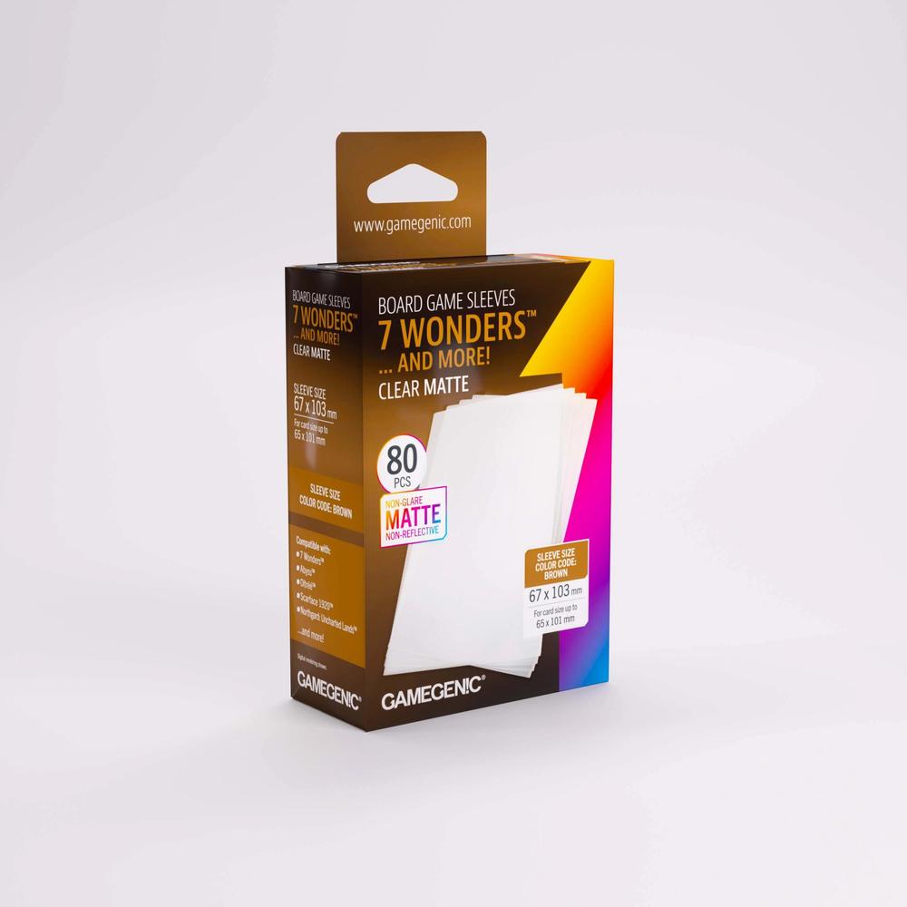 UNIT Gamegenic Board Game Sleeves 7 Wonders Clear Matte (100 ct.)