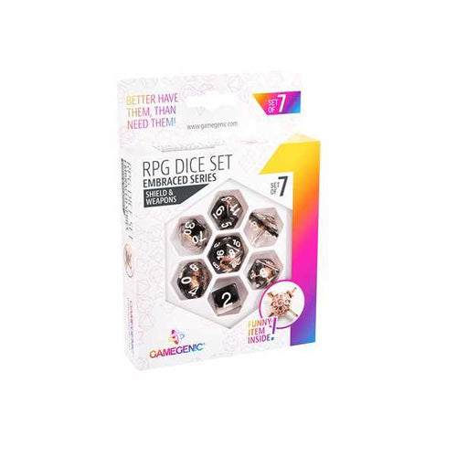 Gamegenic - Embraced Series - Shield & Weapons - RPG Dice Set (7) - Multi-Colour