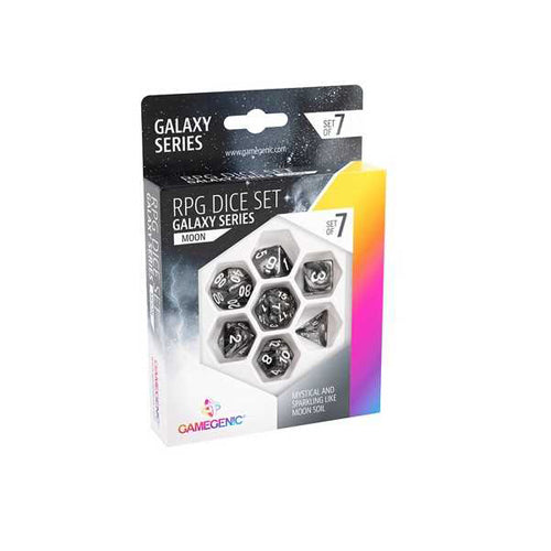Gamegenic - Galaxy Series - Moon - RPG Dice Set (7) - Black