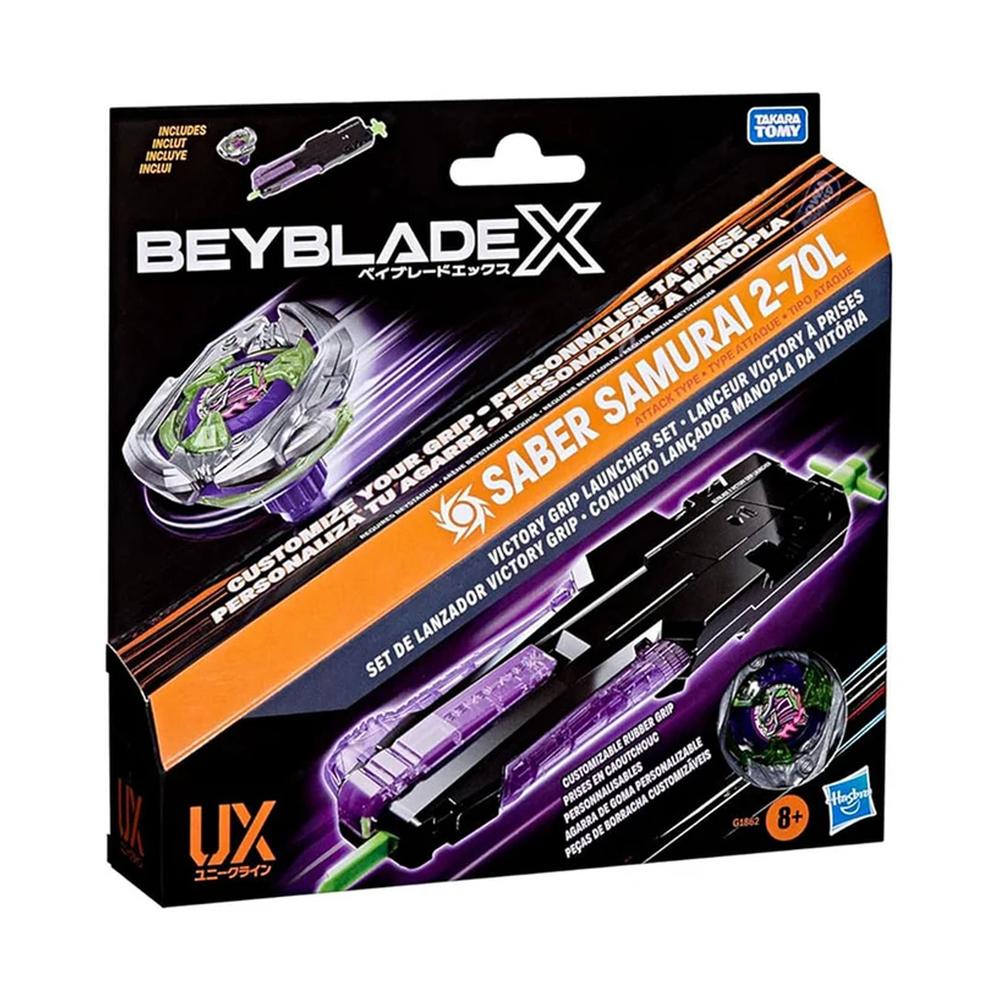 Beyblade X Saber Samurai Victory Grip Launcher Set Saber