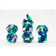 16mm Pride Sharp Edge Silicone Rubber Poly Dice Set - Gay Men: Gaymers Pride: FanRoll