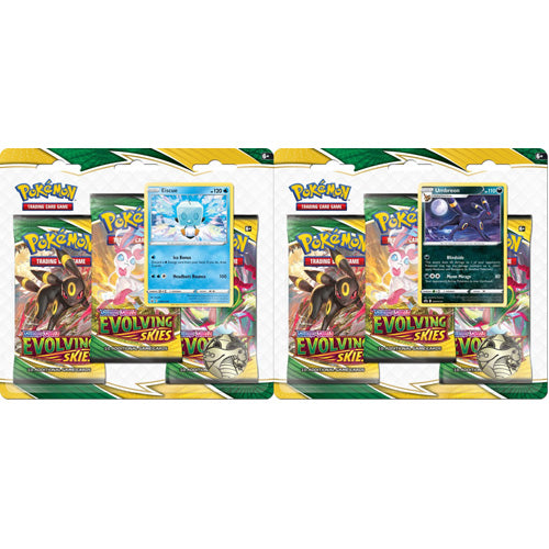 Pokemon TCG: Sword & Shield Evolving Skies 3-Pack Blister - 2 Set