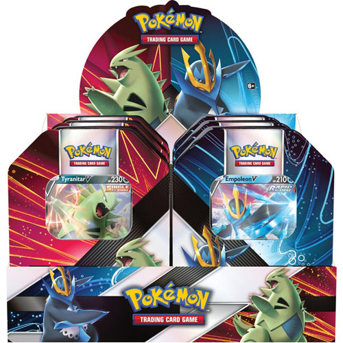 Pokemon TCG: Sword & Shield - V Strikers Tin - Tyranitar V / Empoleon V: Sealed Case of 6