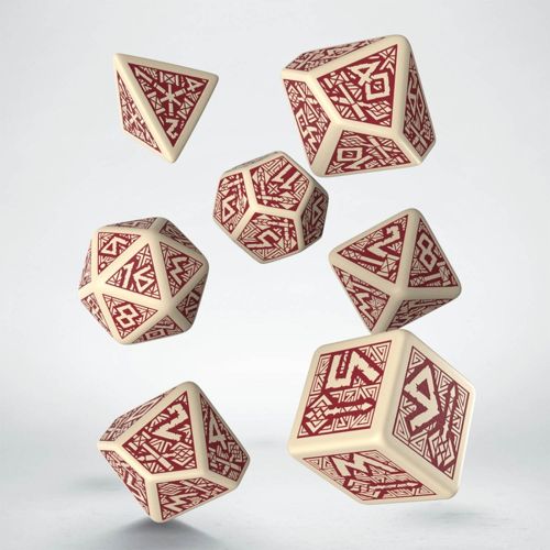 Q-Workshop Dwarven Beige &amp; Burgundy Dice Set