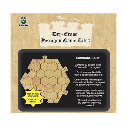 Dry Erase Dungeon Tiles: Earthstone 6" Hexagon (33 per pack)