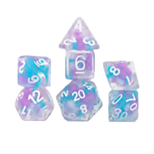 Cotton Candy Glowworm, Glow in the Dark Poly Set - Sirius Dice