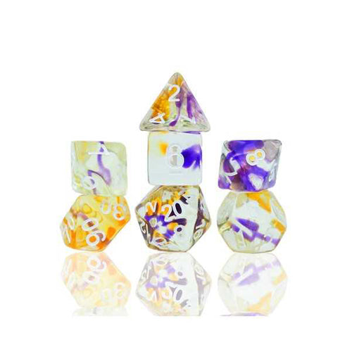 Violet Swirl Poly Set - Sirius Dice