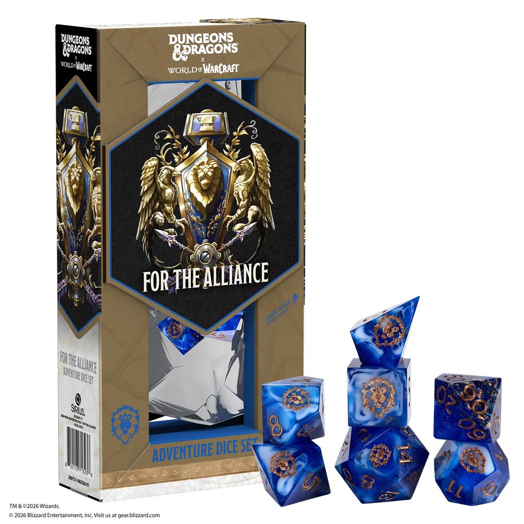Dungeons and Dragons x World of Warcraft Adventure Dice Set - For the Alliance