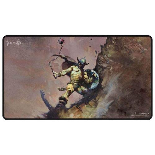 Artist Spotlight: Frank Frazetta - Warrior with Ball and Chain Black Stitched Playmat