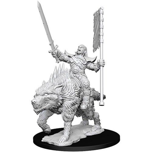 Pathfinder RPG: Battles Deep Cuts Unpainted Miniatures: Orc On Dire Wolf (Wave 7)