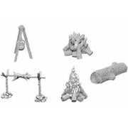 WizKids Deep Cuts Unpainted Miniatures (W10) - Camp Fire & Sitting Log