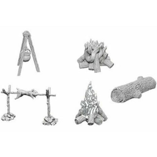 WizKids Deep Cuts Unpainted Miniatures (W10) - Camp Fire & Sitting Log