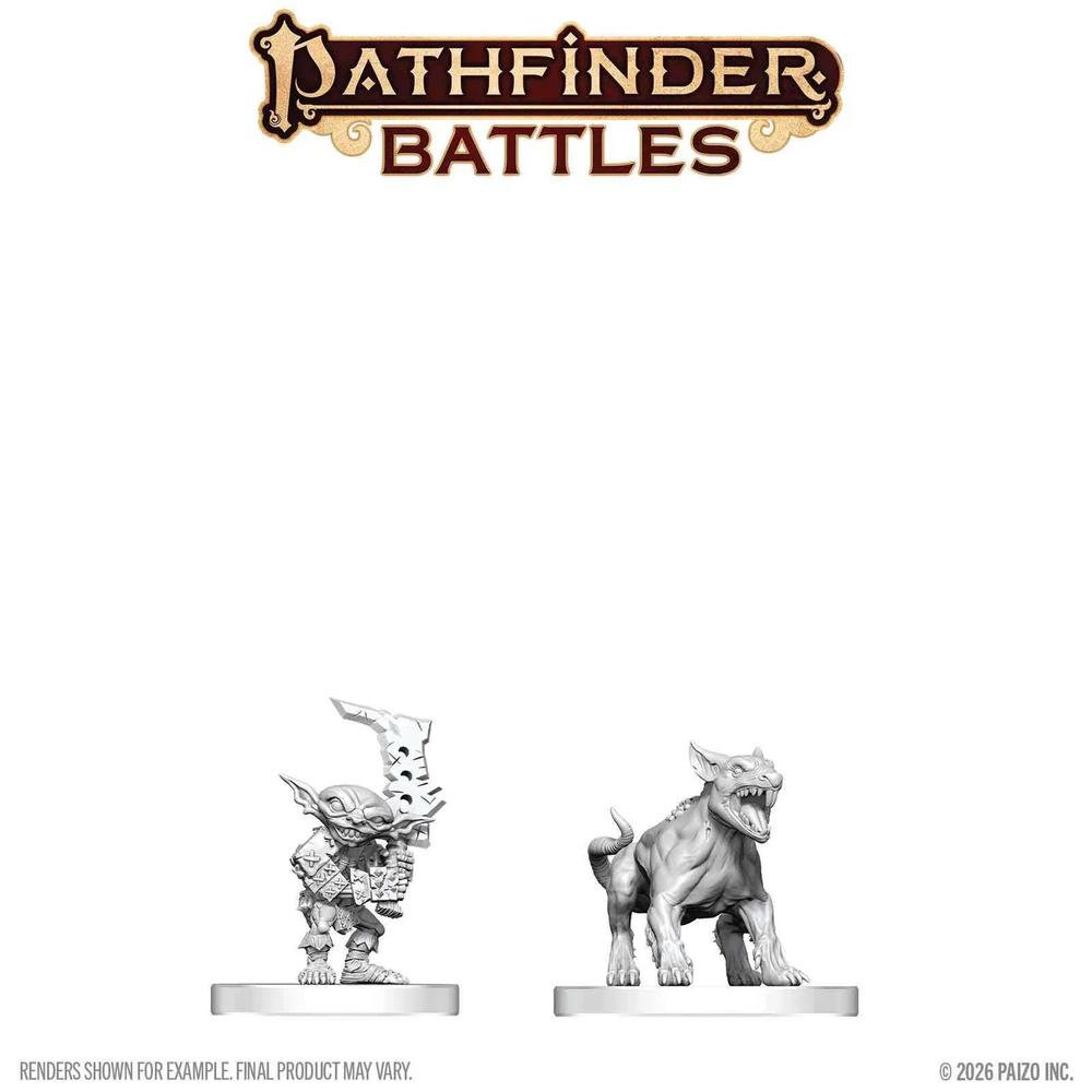 Pathfinder Battles Deep Cuts Unpainted Miniatures: Goblin Commando & Goblin Dog