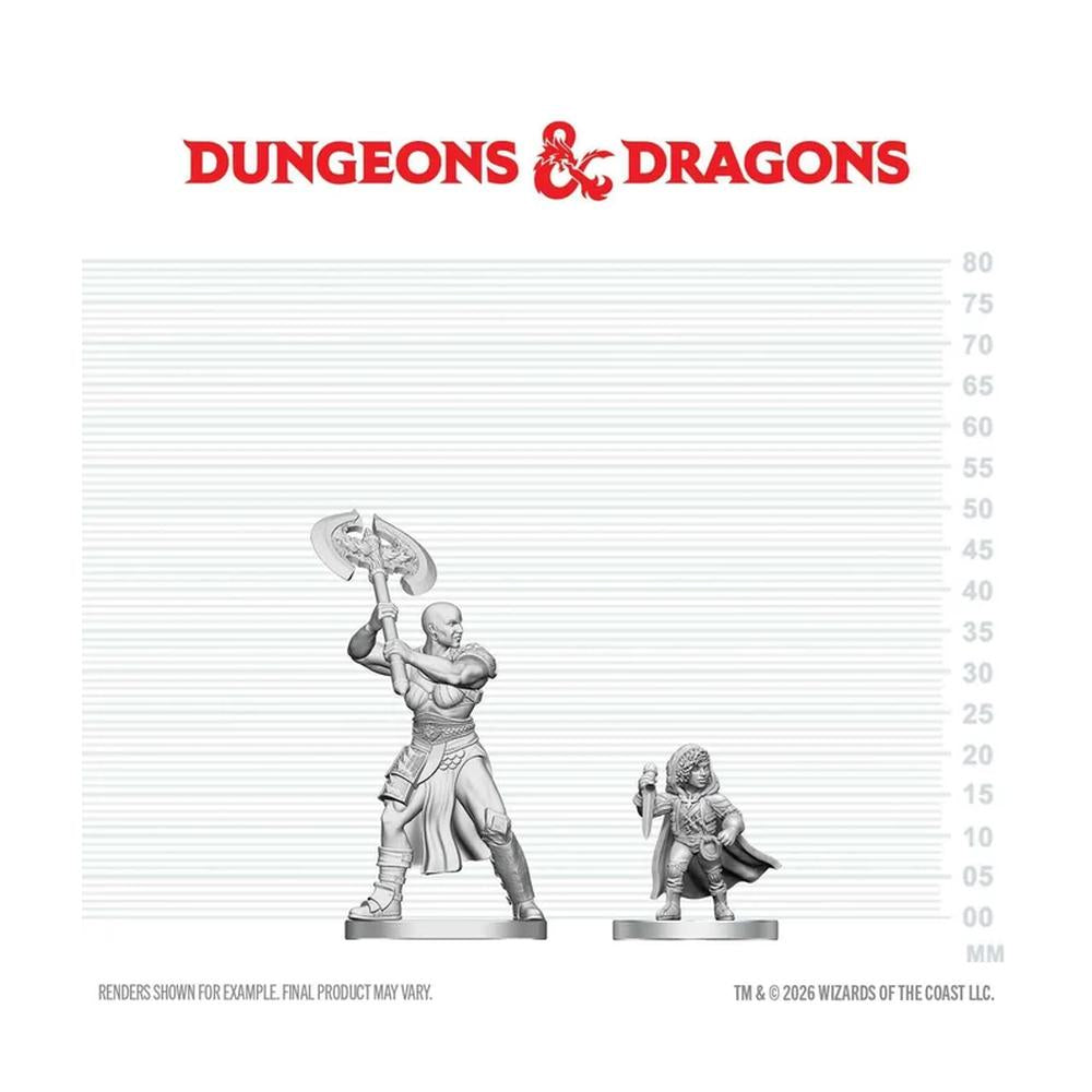 D&D Nolzur's Marvelous Unpainted Miniatures: Goliath Barbarian & Halfling Rogue (W29)