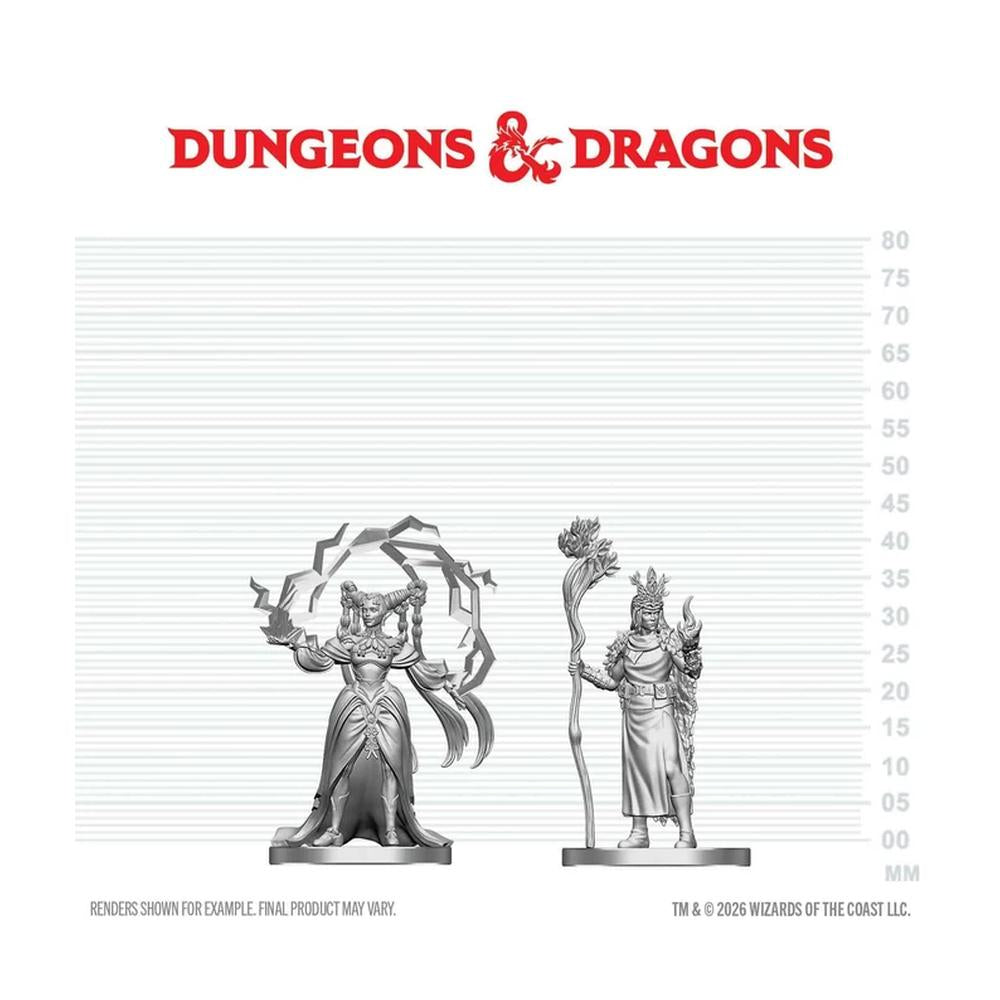 D&D Nolzur's Marvelous Unpainted Miniatures: Human Druid & Elf Sorcerer (W29)