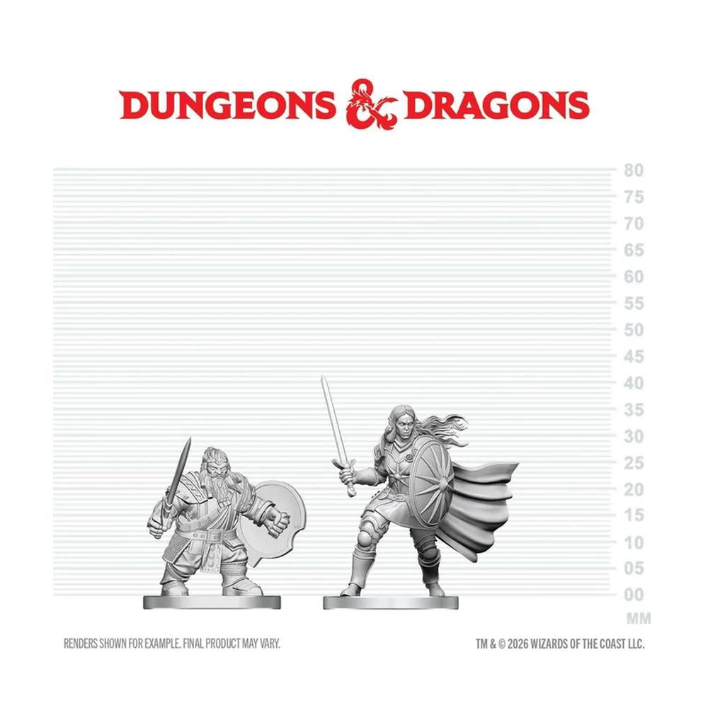 D&D Nolzur's Marvelous Unpainted Miniatures: Dwarf Fighter & Orc Paladin (W29)
