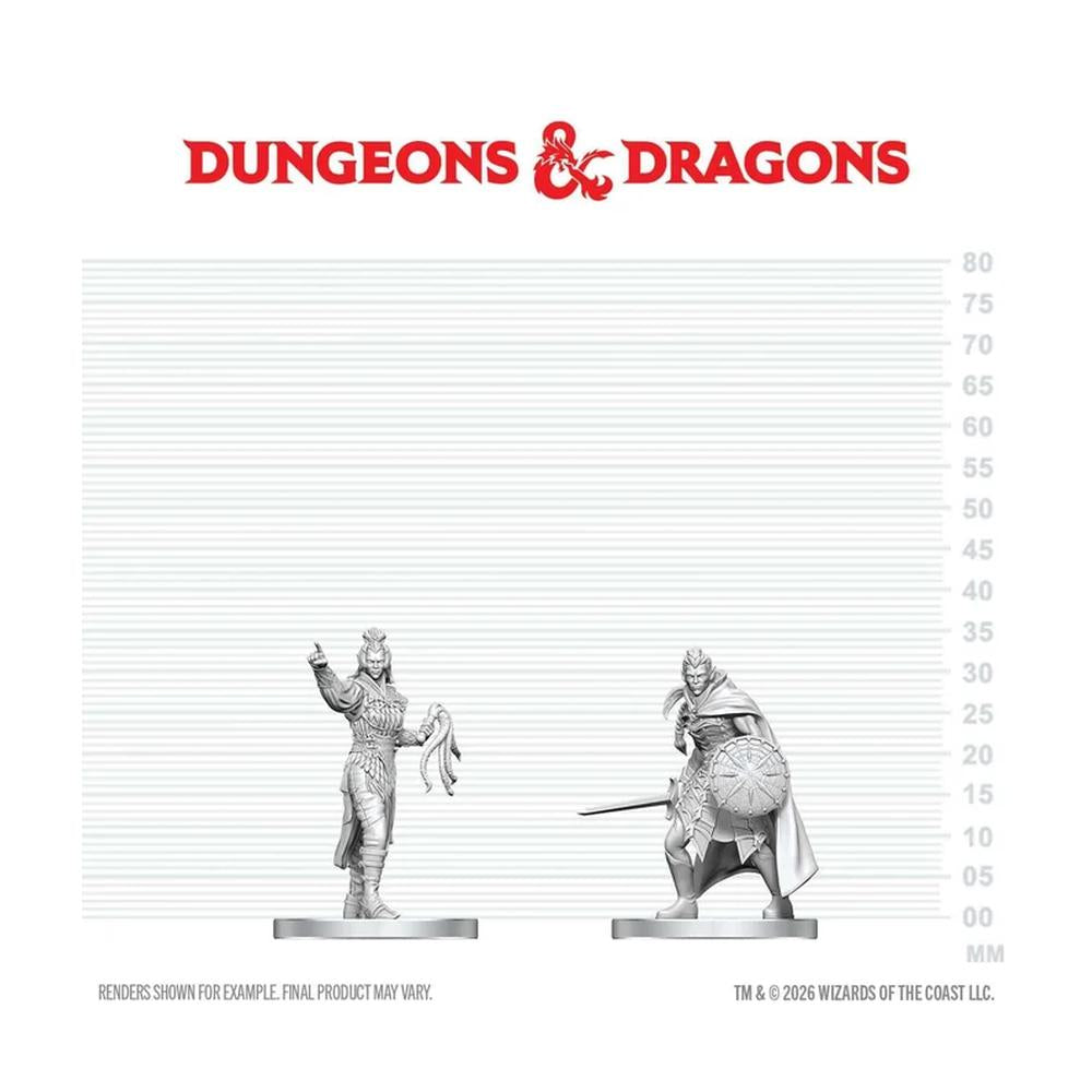 D&D Nolzur's Marvelous Unpainted Miniatures: Drow Elite Warrior & Drow Priestess of Lolth (W29)