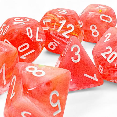 Chessex - Mega-Hedral Wave 2 7 Dice Set - Festive Dahlia
