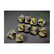 Chessex - Brush D10 10 Dice Set - Deep Forest and Gold