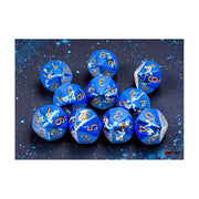 Chessex - Brush D10 10 Dice Set - Brush Wavebreak/ Gold