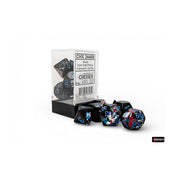 Chessex - Brush Polyhedral 7 Dice Set - Dark Side/Blue