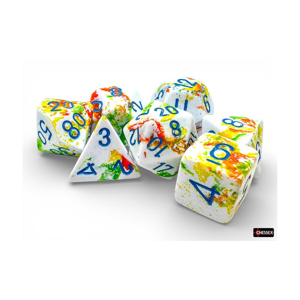 Chessex - Brush Polyhedral 7 Dice Set - Breezy/Blue