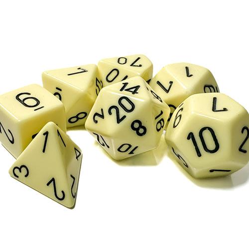 Chessex - Opaque Pastel Polyhedral 7 Dice Set - Yellow/Black