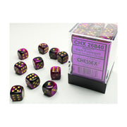 Chessex - Gemini 12mm D6 Dice Block - Black & Purple w/Gold