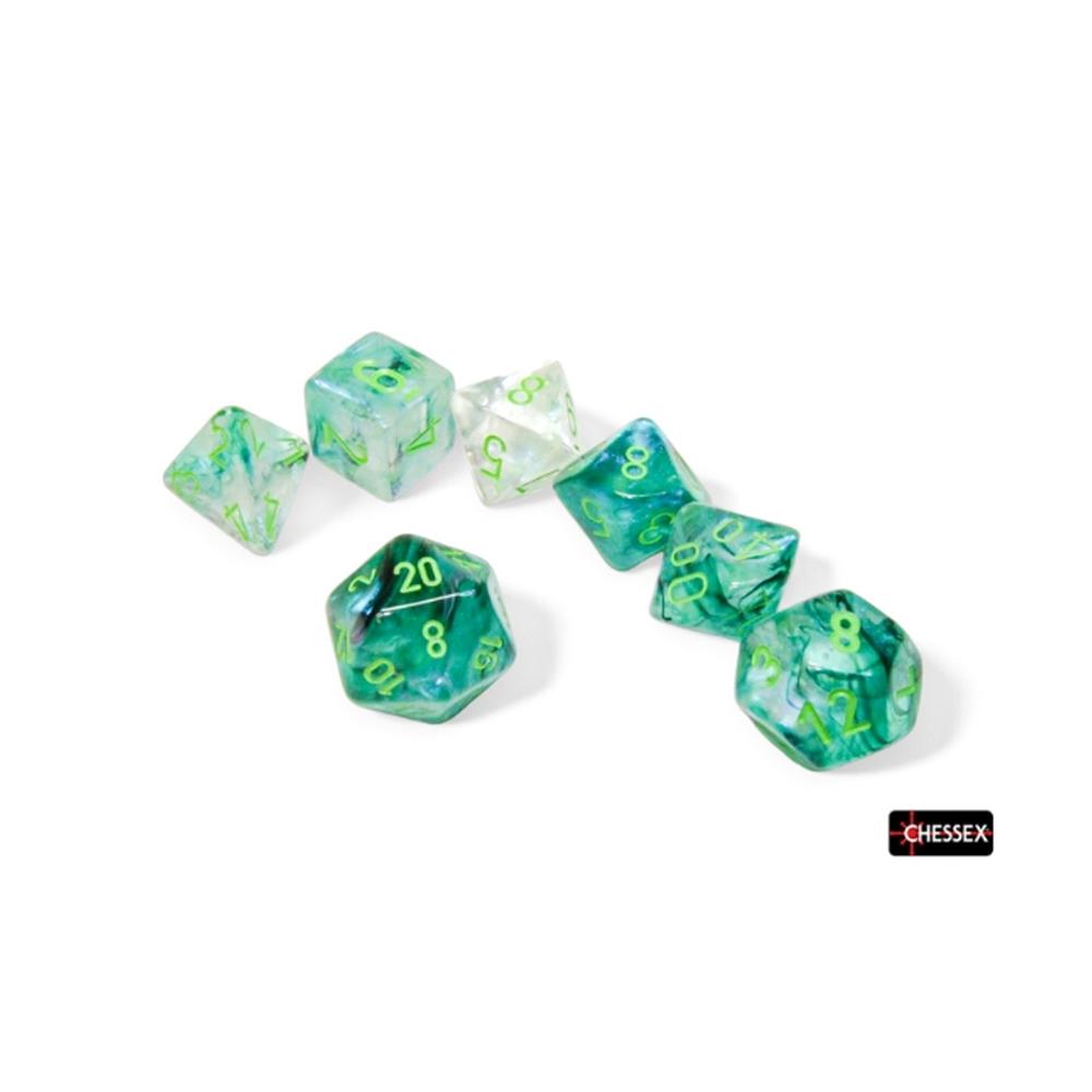 Chessex - Borealis Polyhedral 7 Dice Set - Kelp