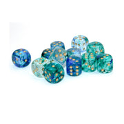 Chessex - Nebula 16mm D6 Dice Block - Oceanic w/ Gold