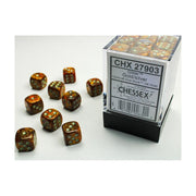 Chessex - Glitter 12mm D6 Dice Block - Gold w/ Silver
