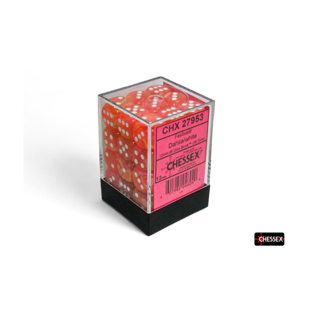 Chessex - Festive 12mm D6 Dice Block - Dahlia