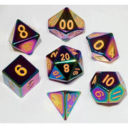 Fanroll - 16mm Metal Polyhedral Dice Set: Torched Rainbow