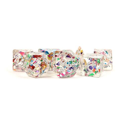 Fanroll - 16mm Resin Polyhedral Dice Set: Rainbow Foil