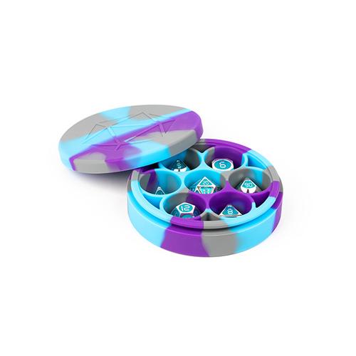 Fanroll - Silicone Round Dice Case - Purple/Grey/Light Blue