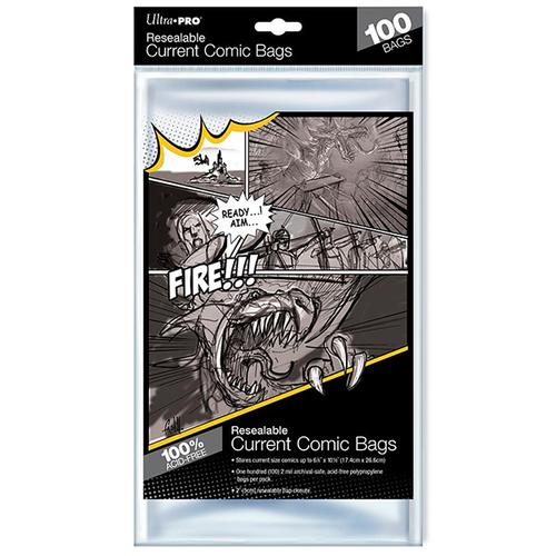 Ultra Pro - Comic Bags - Current Size Re-Sealable 100 Bags